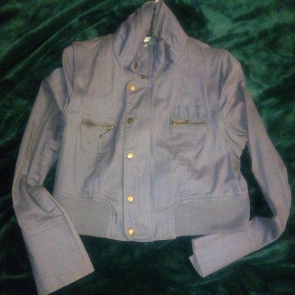 Ali & Kris Convertible Cropped Gray Jacket Sz L - Picture 2 of 15